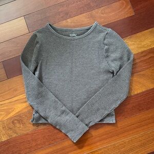 Pacsun Brown Ribbed Long Sleeve Top